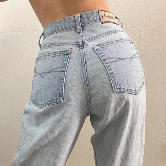 Vintage Distressed Light Wash High Waist Straight Leg Mom Jeans - Picture 6 of 10